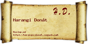 Harangi Donát névjegykártya